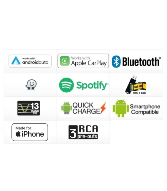 Radio Pioneer DMH-Z5150BT Pantalla 7 Pulgadas Apple CarPlay Android Auto Bluetooth 3 Salidas RCA 4V Hi-Res Audio