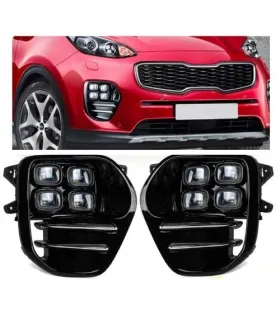 Faroles Neblineros LED 4 Puntos Kia Sportage 2016-2019 Ice Cube Style Bumper Frontal