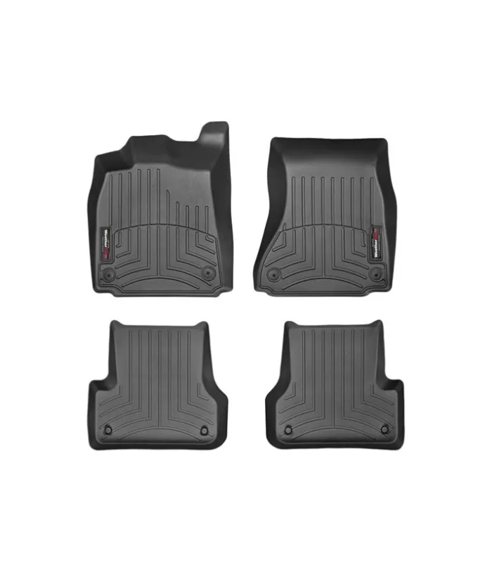 Alfombras WeatherTech FloorLiner para Audi A6 2012-2018 Set Completo 1ra y 2da Fila Ajuste Laser Ref 445641-443742 Negro
