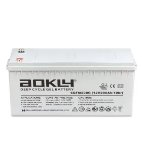 Batería de Gelatina 200 Amperios 12V AOKLY 6GFM200G Ciclo Profundo para Sistemas Solares e Inversores Garantía 60 Meses