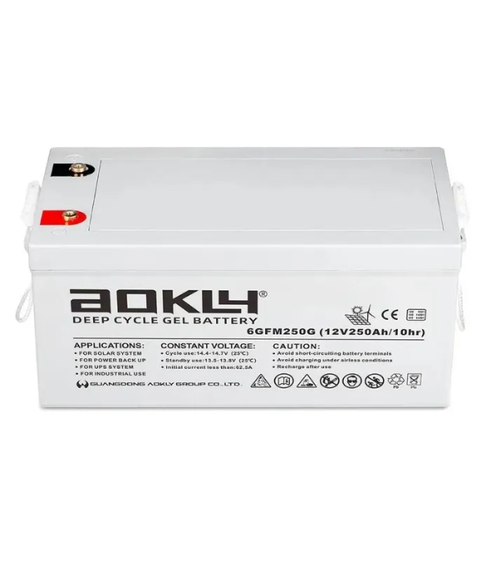 Batería de Gelatina 250 Amperios 12V AOKLY 6GFM250G Ciclo Profundo Sistemas Industriales y Solares Garantía 60 Meses