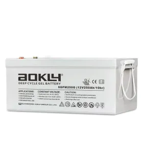 Batería de Gelatina 250 Amperios 12V AOKLY 6GFM250G Ciclo Profundo Sistemas Industriales y Solares Garantía 60 Meses