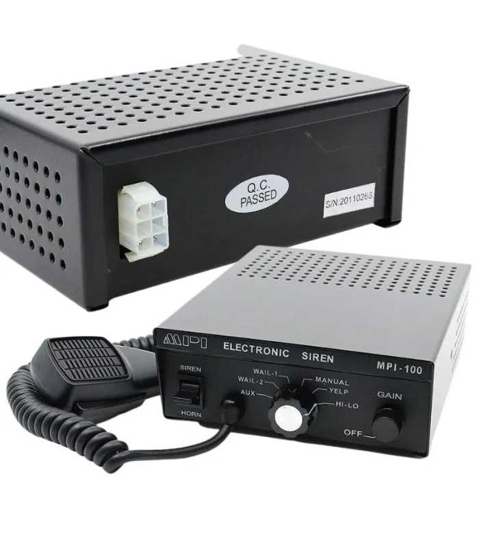 Kit de sirena electrónica MPI-100 de 100W con altoparlante de neodimio, muestra solo el radio