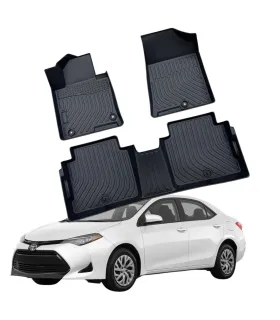 Alfombras de Piso Focus Mats para Toyota Corolla 2014 2015 2016 2017 2018 2019 Proteccion Todo Clima Negra