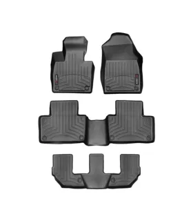 Alfombras WeatherTech FloorLiner Volvo XC90 2016 a 2026 Set Completo 3 Filas 7 Pasajeros Ajuste Laser Material HDTE Negro