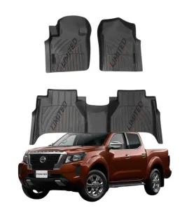 Alfombras tipo bandeja LIMITED Nissan Frontier NP300 2016 2024 ajuste perfecto color negro