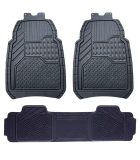 Juego de Alfombras Universales de Goma Premium Marca Limited Set 3 Piezas Recortables con Alfombra Trasera Corrida