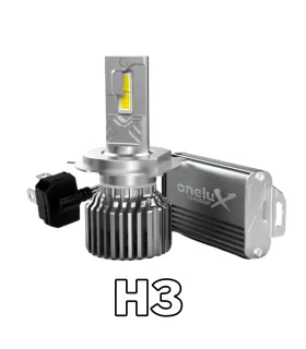 Kit de Bombillos LED H3 Onelux 180W 40,000 Lúmenes 6500K Blanco Frío con Balastro y Garantía de un Año.