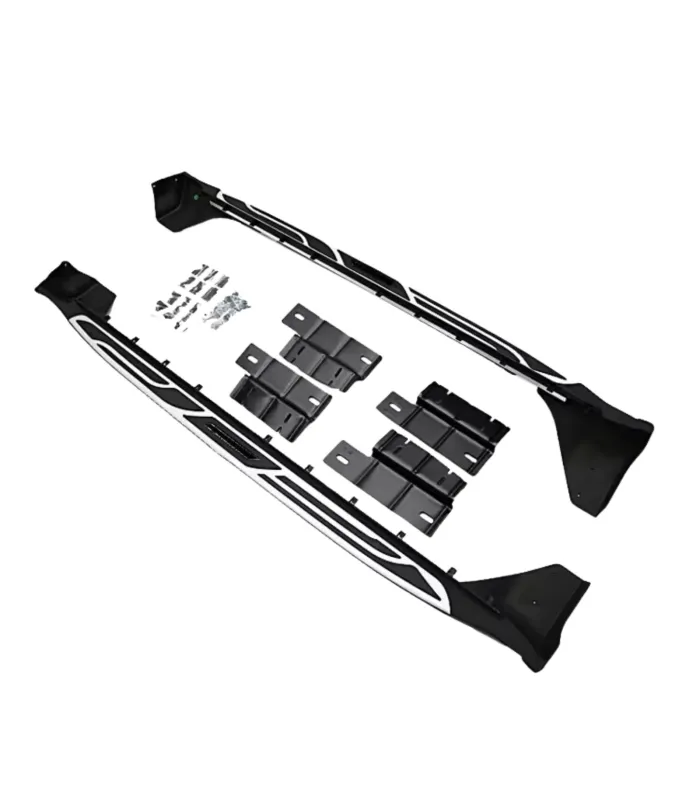 Estribos Laterales tipo Plataforma Aluminio Jeep Grand Cherokee 2011-2020 Negro Plata