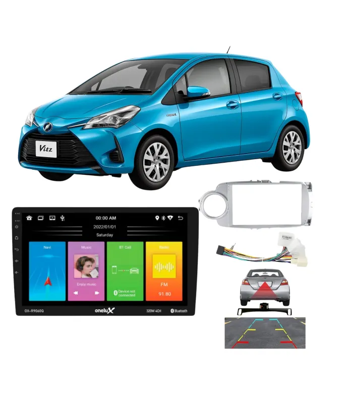 Sistema Multimedia Pantalla 9 Pulgadas QLED Toyota Vitz Yaris 2012-2019 Android Auto CarPlay