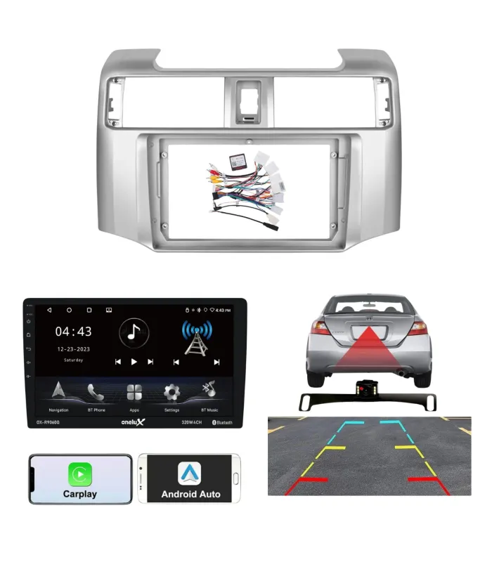 Combo Radio Pantalla Android 9 pulgadas Toyota 4Runner 2010 a 2020 con CarPlay Android Auto y Kit de Instalación Canbus Incluido