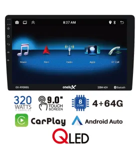 Radio Pantalla Android 9 pulgadas Onelex OX-R9080Q QLED 4GB RAM 64GB ROM 8-Core CarPlay Android Auto