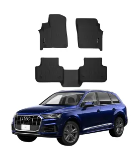 Alfombras Tipo Bandeja LIMITED para Audi Q7 años 2019-2024 Ajuste Perfecto TPE Negro Set 3 Piezas Envío Gratis