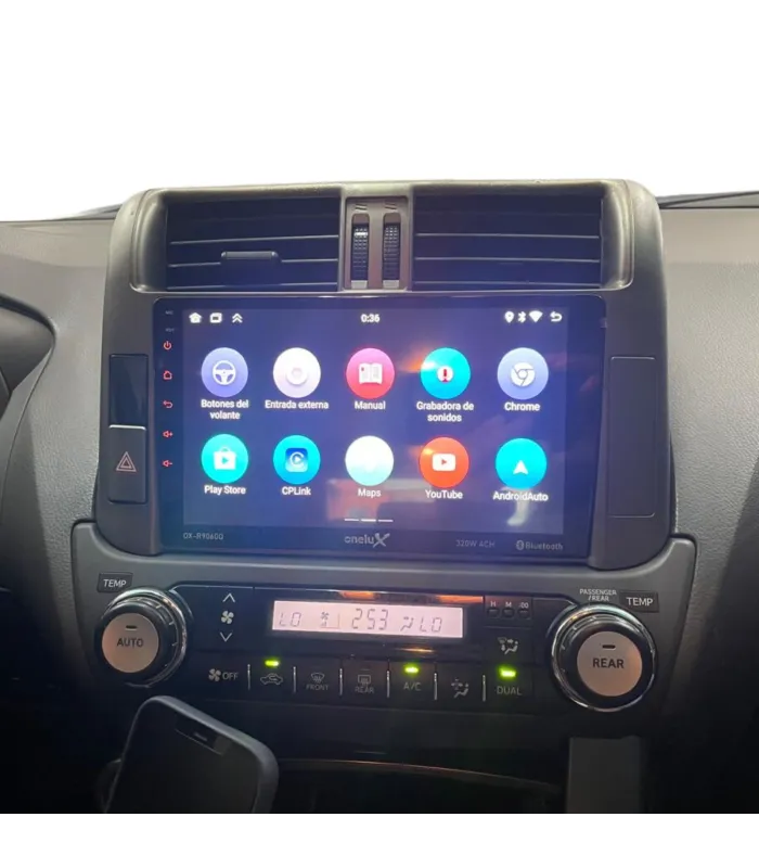 Kit de Radio Android 9 Pulgadas QLED para Toyota Prado 2010-2013 Apple CarPlay Android Auto y Camara de Reversa