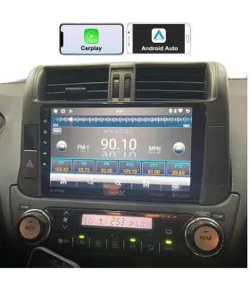 Kit de Radio Android 9 Pulgadas QLED para Toyota Prado 2010 2011 2012 2013 Apple CarPlay Android Auto y Camara de Reversa