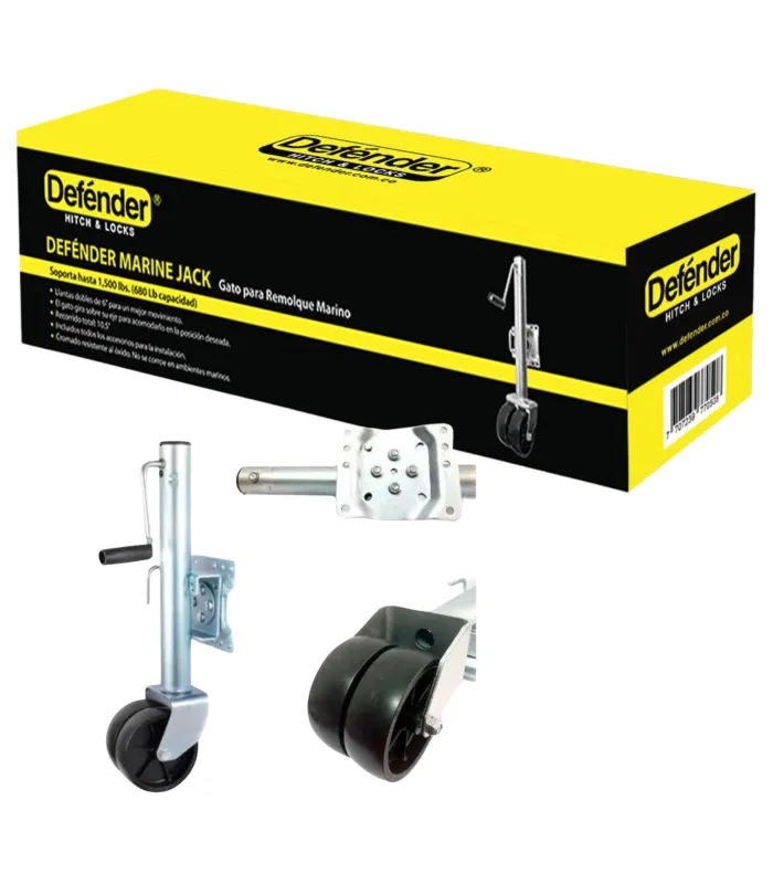 Gato para Trailer Defender 1500 Libras Doble Rueda Nivelador para Remolque y Botes Ref. 796-GOD