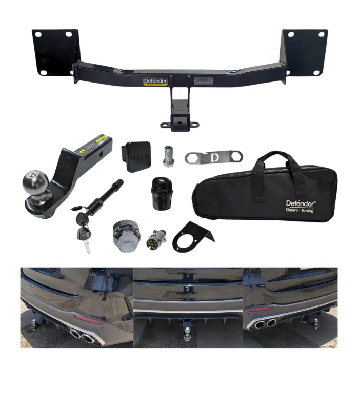 Jalón de remolque DEFENDER para Mercedes-Benz GLE 2020-2024, incluyendo la lengüeta, bola de 2 pulgadas y pin de seguridad.