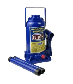 Gato hidráulico tipo botella marca Goodyear de 12 toneladas modelo profesional con altura máxima de 385mm