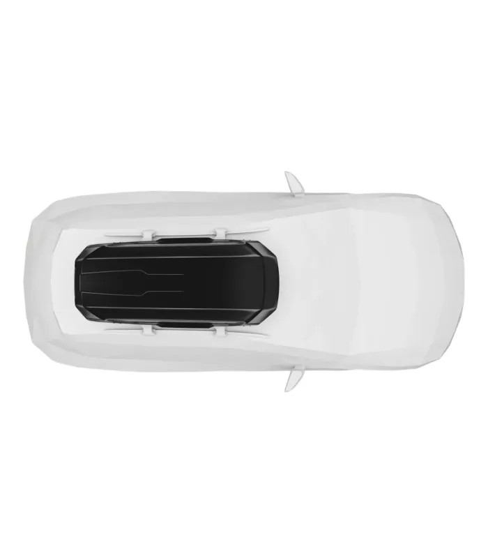 Caja de techo Thule Motion 3 L instalada en una jeepeta Toyota Prado blanca