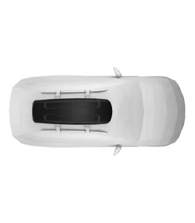Caja de techo Thule Force XT Sport instalada en una jeepeta, mostrando su perfil compacto