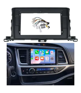 Kit adaptador de 10 pulgadas instalado en el tablero de una Toyota Highlander 2015-2018