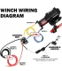 Winche eléctrico X-Bull 3000 Libras mostrando diagrama de conexiones