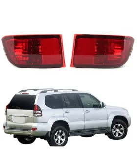Set de reflectores de bumper traseros para Toyota Prado 2003-2009, resaltando la unidad izquierda y derecha.