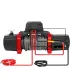 Winche eléctrico X-Bull de 10,000 libras con cable sintético, clasificación IP67 y control remoto multifuncional.