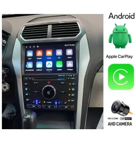Combo Radio Pantalla Onelux 10 QLED Ford Explorer 2011 a 2019 Apple CarPlay Android Auto Cámara HD e Instalación Incluida
