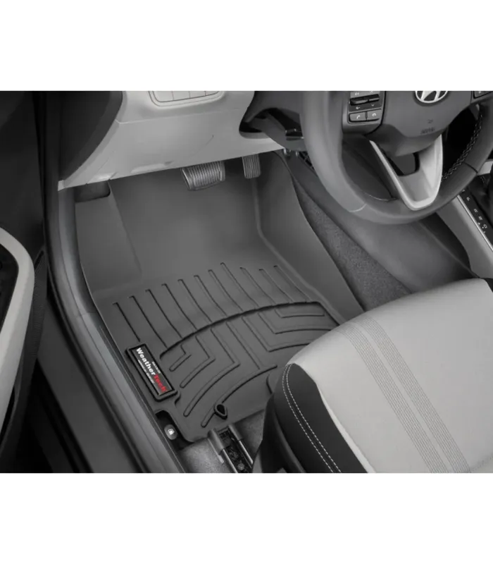 "Tapetes WeatherTech FloorLiner de alta densidad HDTE para Hyundai Venue 2020-2026, resistentes al agua y lodo."