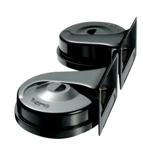 Set de dos bocinas Onelux OXACC60 Tipo Caracol de color rojo/negro, doble tono de 12V, para mejorar la seguridad del claxon.