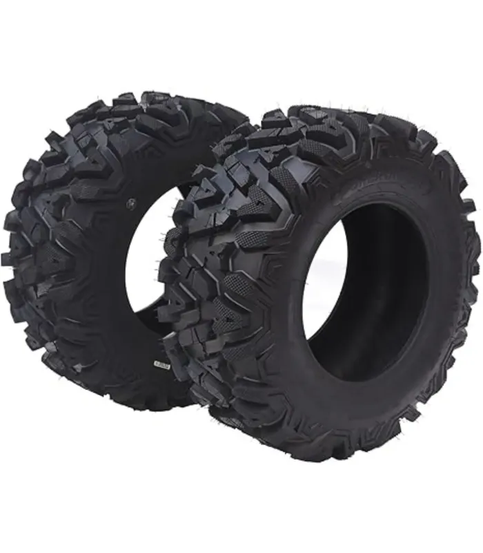 Neumático ATV reforzado de 6 lonas Fore Runner Knight 25x8-12, ideal para trabajo y aventura.