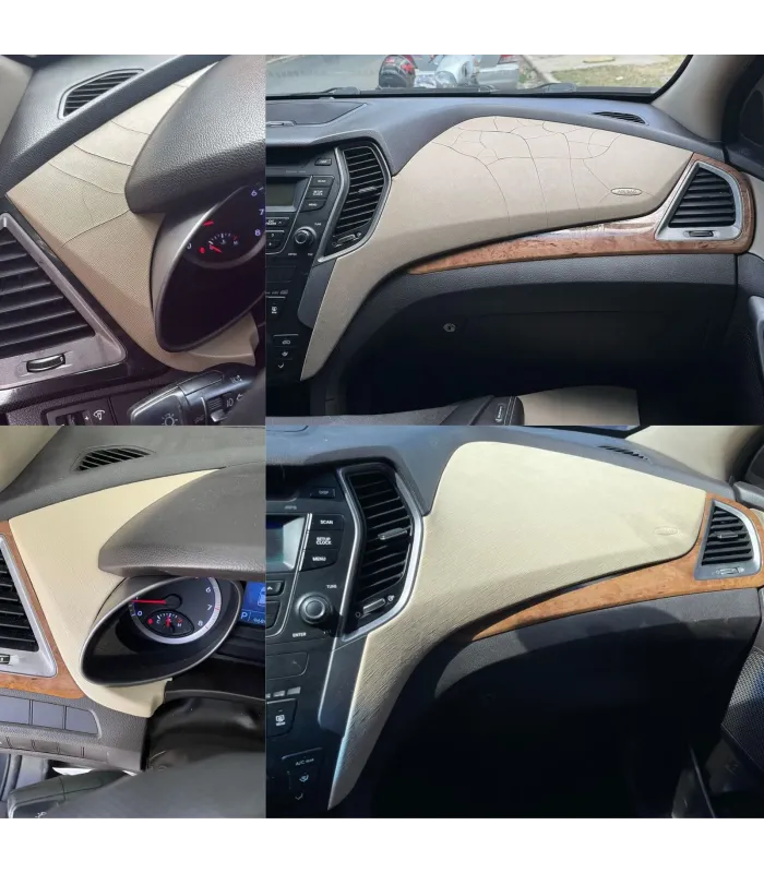 Restauración y tapizado de tablero automotriz tecnología peruana antes y después reparación grietas
