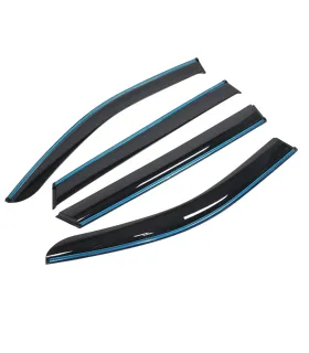 Set de 4 viseras de ventana ahumadas con ribete cromado para Kia Sorento 2021-2023.