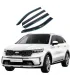 Set de 4 viseras de ventana ahumadas con ribete cromado para Kia Sorento 2021-2023, muestra Kia Sorento 2022.