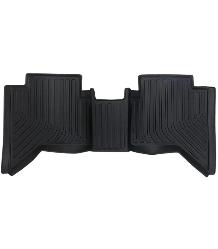 Juego de alfombras Focus Mats tipo bandeja 3D para camionetas JAC T9 Hunter T8 y T6 años 2022 a 2026, muestra la trasera.