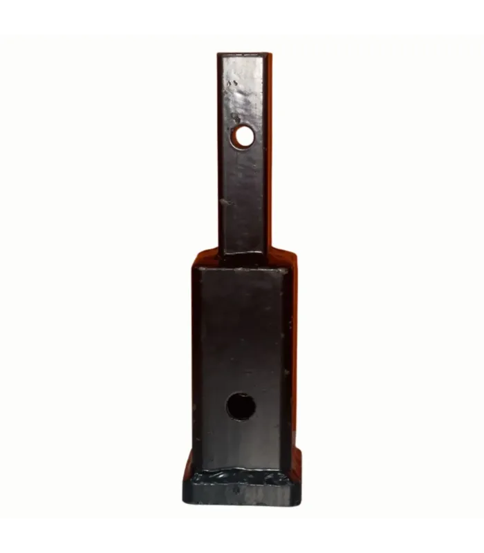 Adaptador de enganche de remolque recto de 1.25 a 2 pulgadas, vista frontal del receptor.