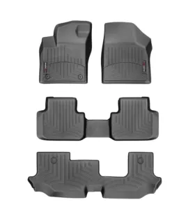 Alfombras WeatherTech FloorLiner Negras para VW Atlas 2018-2026, set completo de 3 filas para asientos de banca black