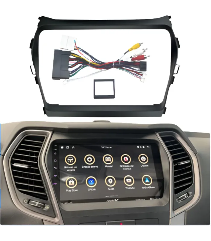 Kit de Instalación Radio 9 Pulgadas Hyundai Santa Fe 2013-2018 Facia y Arnés Plug & Play KRHSF-1317