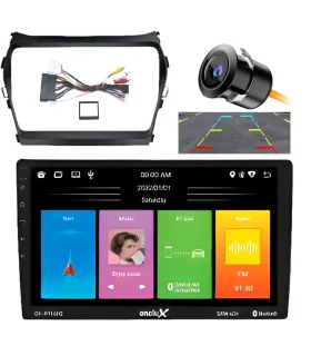 Combo Radio Pantalla Onelux 9 QLED Hyundai Santa Fe 2013 a 2018 Apple CarPlay Android Auto Cámara HD e Instalación Incluida