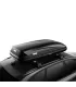 Caja portaequipajes Thule Pulse L negra, 453L, mostrado en vehículo vista lateral trasera.