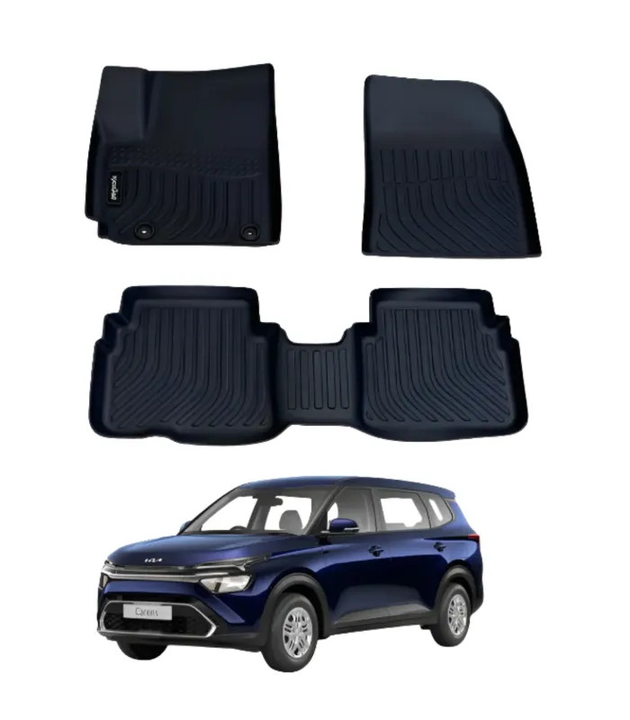 Set completo de alfombras 3D Focus Mats para Kia Carens 2022-2026, material TPE impermeable y bordes elevados