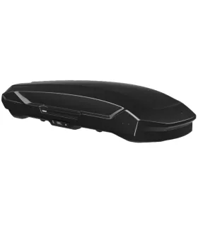 "Baúl de techo Thule Motion 3 XL negro brillante, capacidad de 500 litros, montado sobre vehículo con apertura lateral dual.