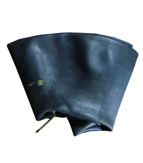 Tubo cámara de aire medida 14.00-24 con válvula metálica curva para neumático.