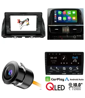Combo Multimedia 10 Pulgadas QLED Mazda CX-5 2015-2018 Apple CarPlay Android Auto Cámara Reversa HD Instalación Incluida