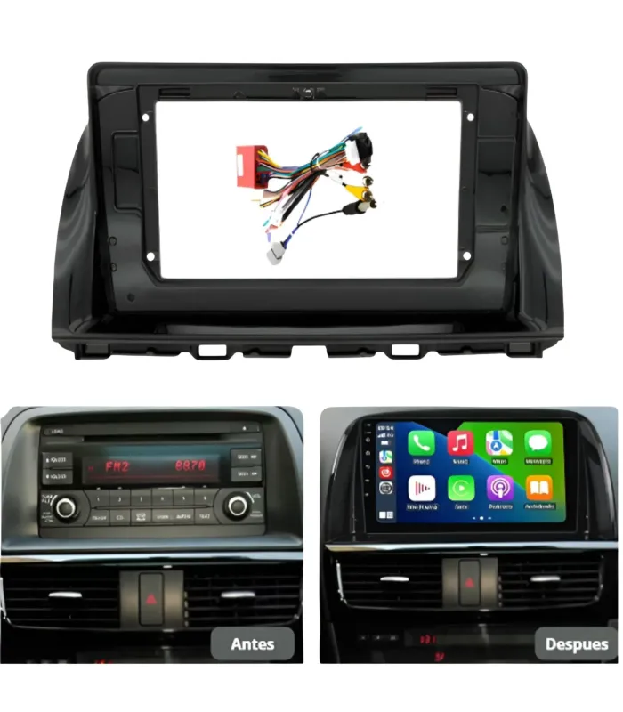 Combo Multimedia 10 Pulgadas QLED Mazda CX-5 2015-2018 Apple CarPlay Android Auto Cámara Reversa HD Instalación Incluida