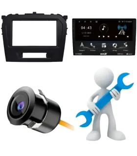 Combo Multimedia 10 Pulgadas QLED Suzuki Grand Vitara 2015-2021 CarPlay Android Auto Camara Instalacion