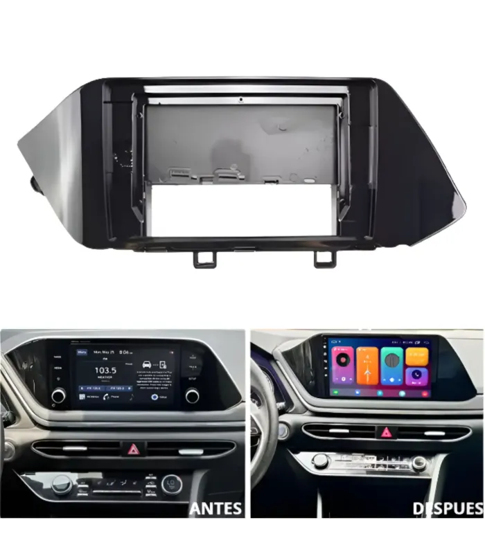 Combo Multimedia 10 Pulgadas QLED Hyundai Sonata DN8 2020-2024 con Apple CarPlay Android Auto Cámara AHD e Instalación Incluida