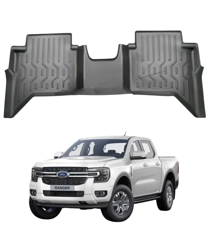 Set de Alfombras Tipo Bandeja Marca Limited para Ford Ranger 2023 2024 2025 Next-Gen T9 Material TPE 3D Negro