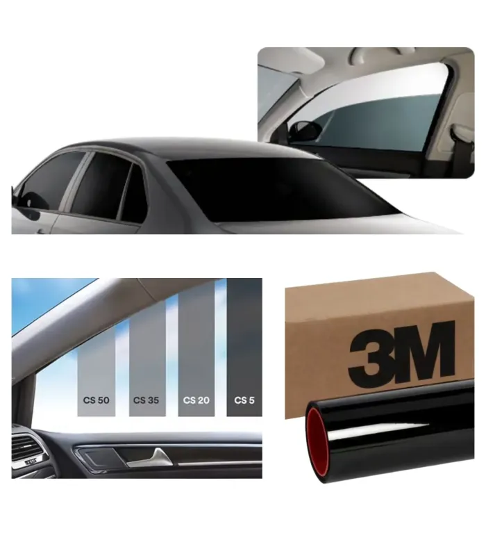 Rollo y caja original 3M Color Stable con demostracion de visibilidad interior y guia de tonos